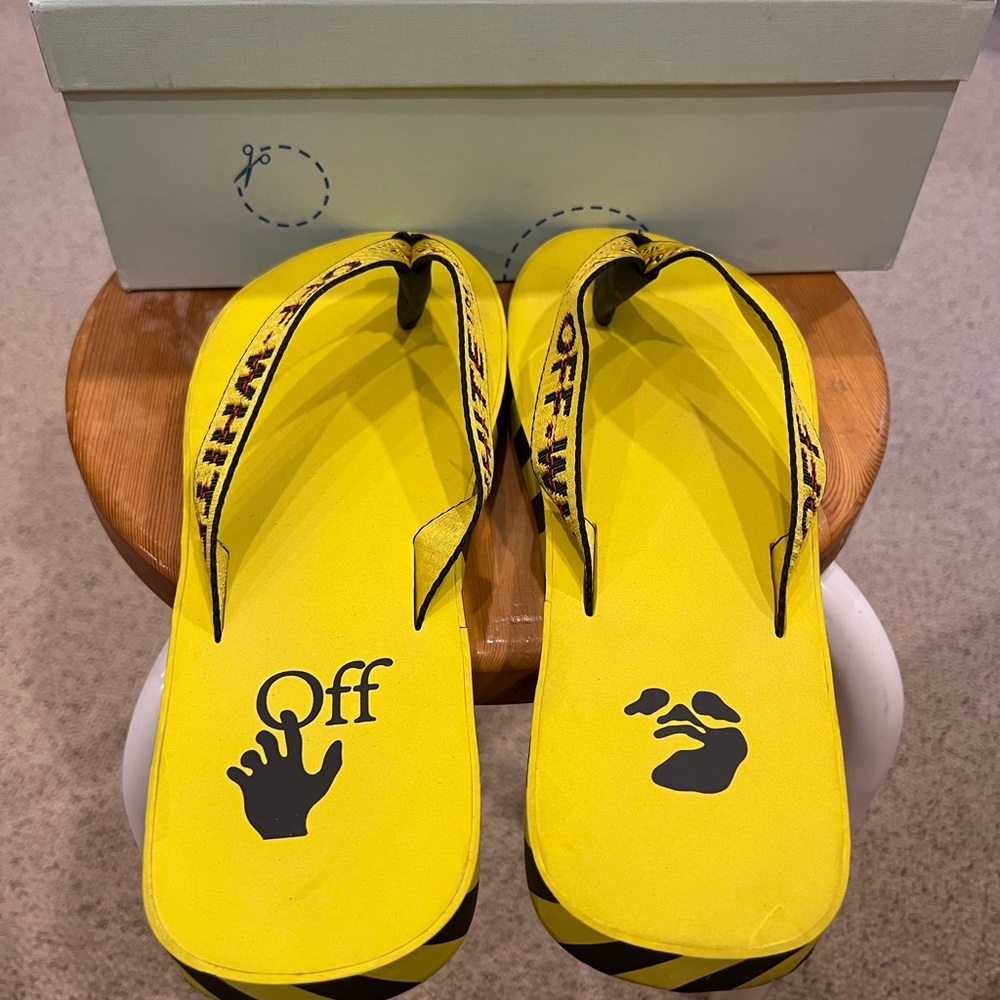 Off-White Virgil Abloh Yellow and Black Sandals